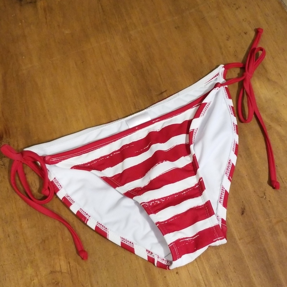 Red & White Striped Swim Bottoms